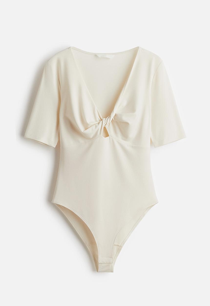 H&M - Twist-detail body - cream