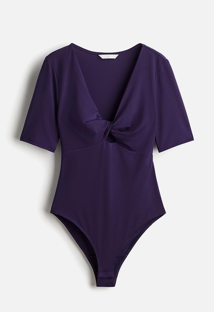 H&M - Twist-detail body - dark purple