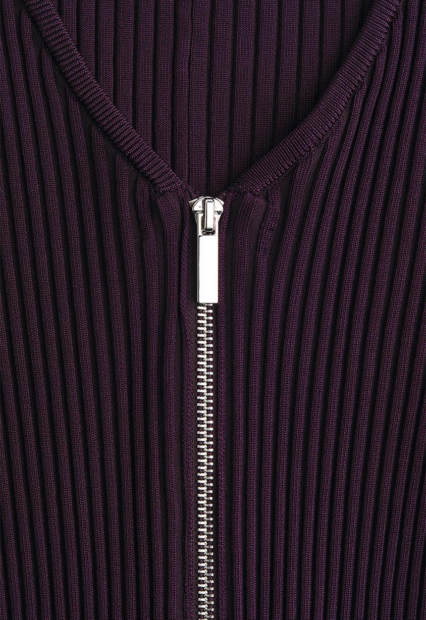 H&M - Zip-top ribbed top - dark purple