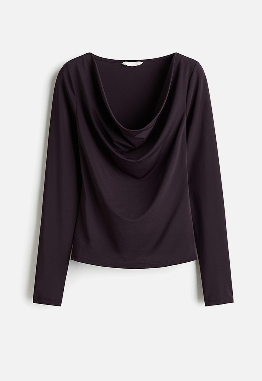 H&M - Cowl neck top - dark plum purple