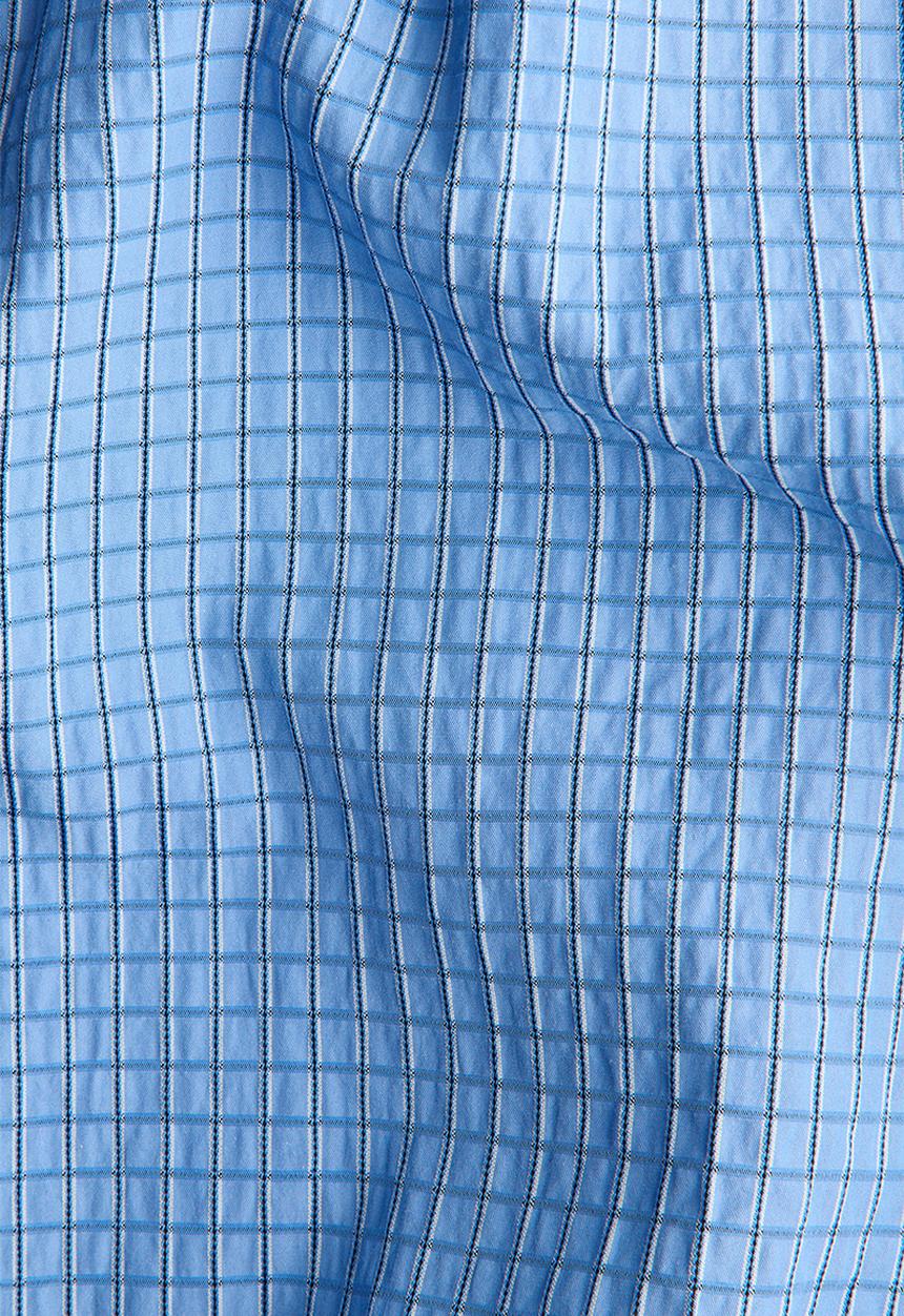 H&M - Bow-collar shirt - blue/checked