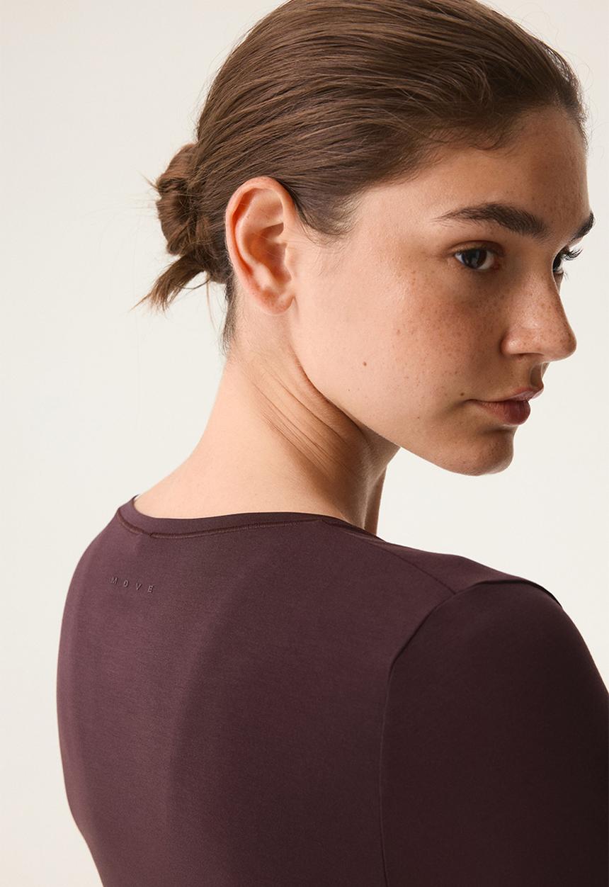 H&M - Sports wrap top in modal - chocolate plum