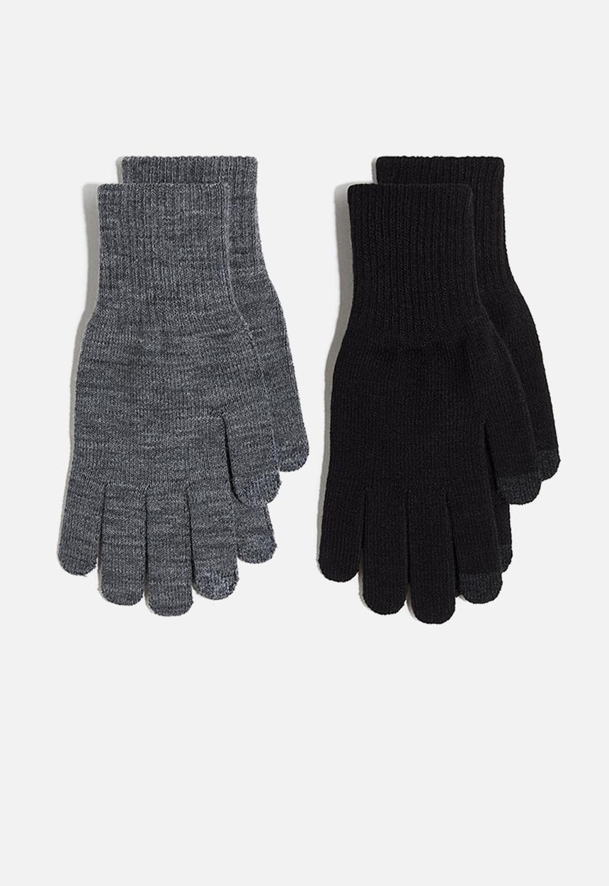 H&M - 2 pack touchscreen gloves - dark grey