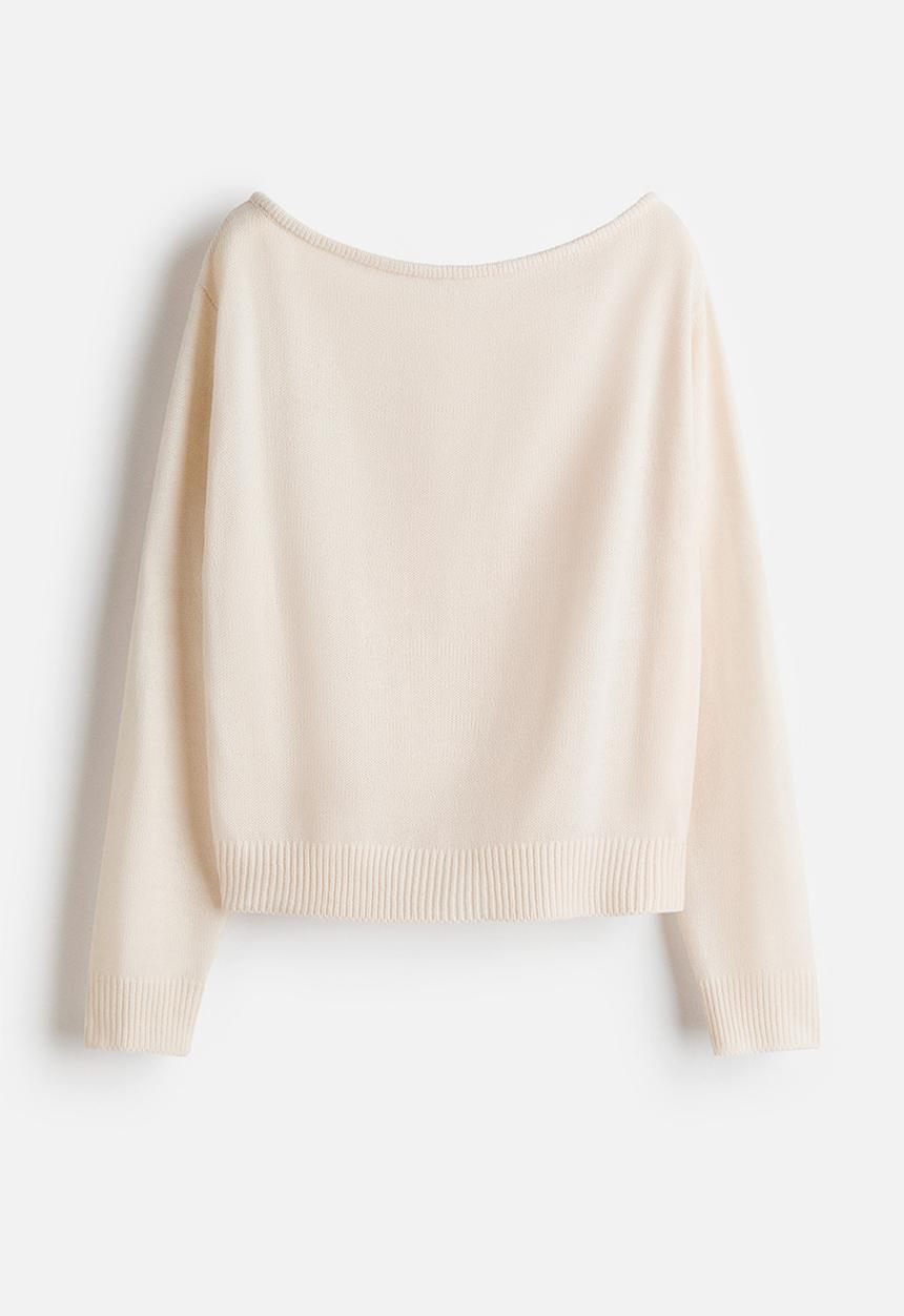 H&M - Off-the-shoulder jumper - light beige