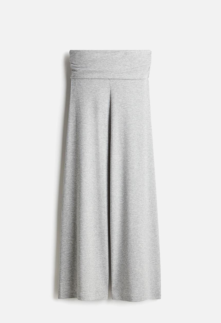 H&M - Foldover-waist sports trousers - grey marl