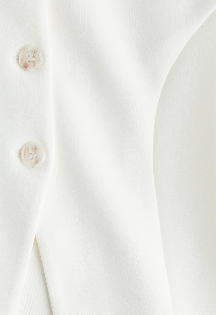 H&M - Collarless scuba blazer - white