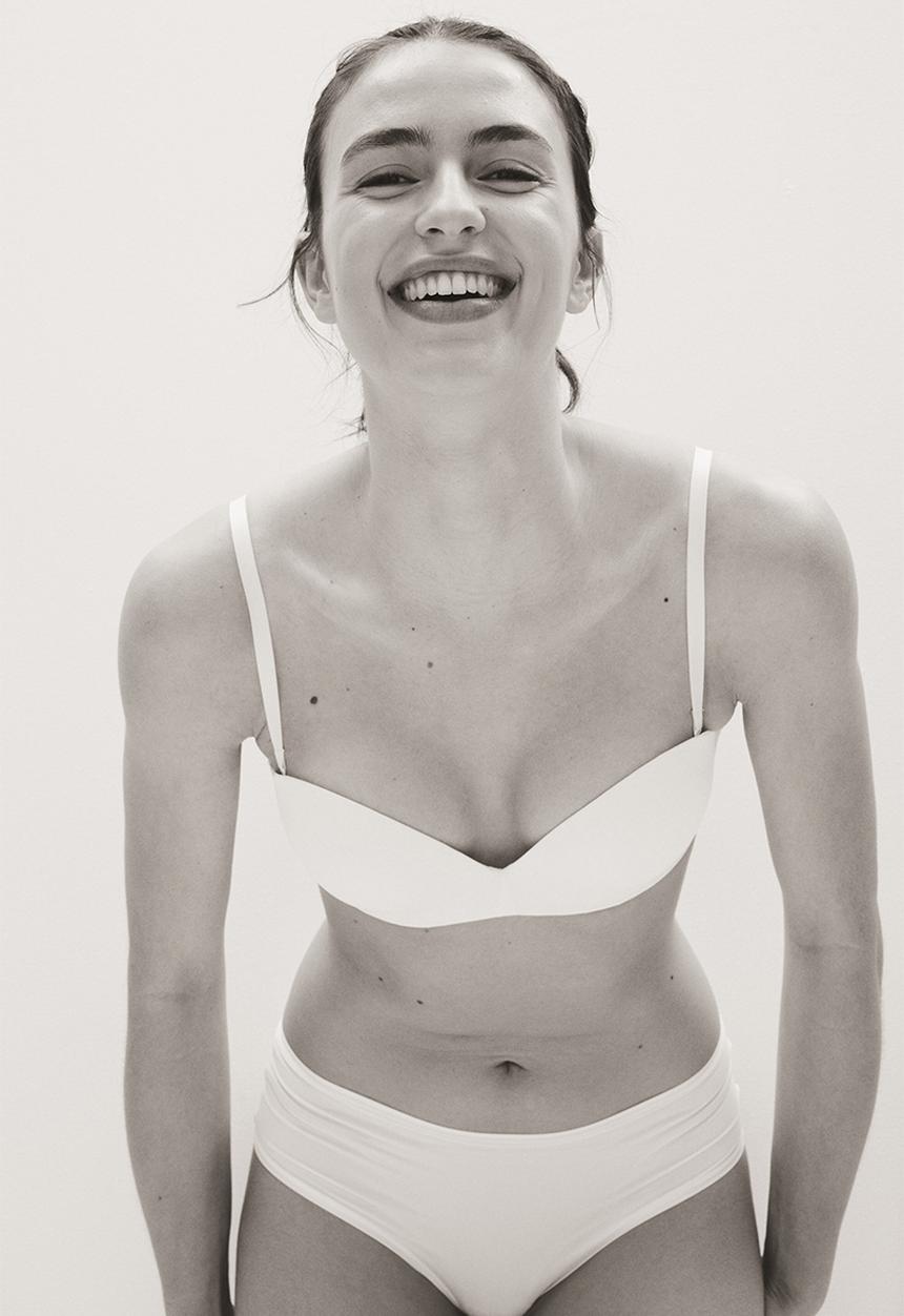H&M - Microfibre super push-up balconette bra - white