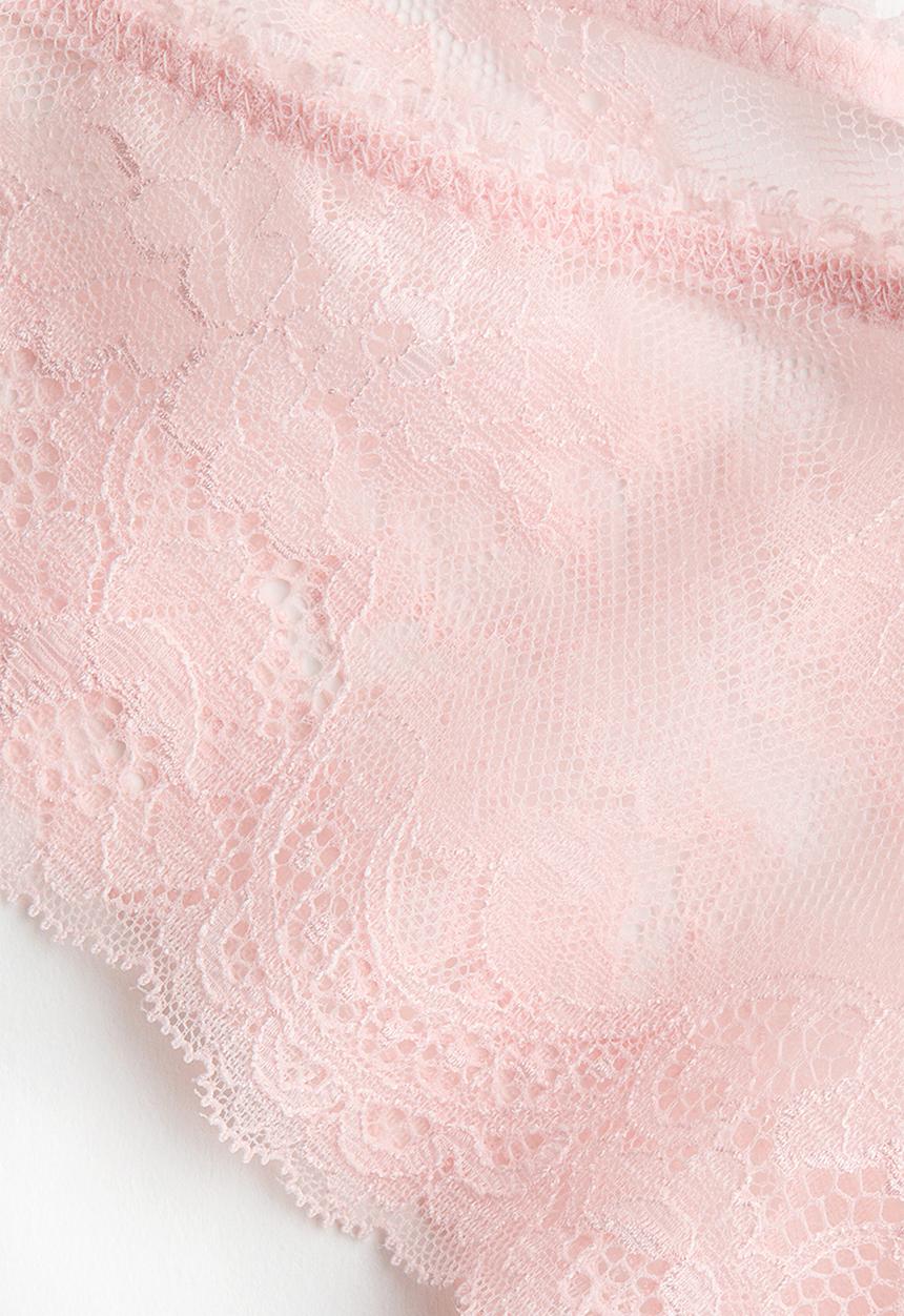 H&M - 2-pack lace brazilian briefs - light pink
