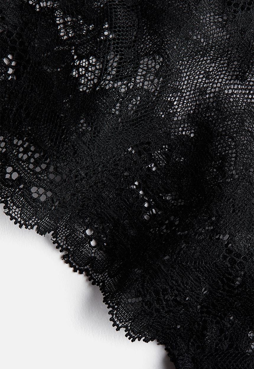 H&M - 2-pack lace brazilian briefs - black
