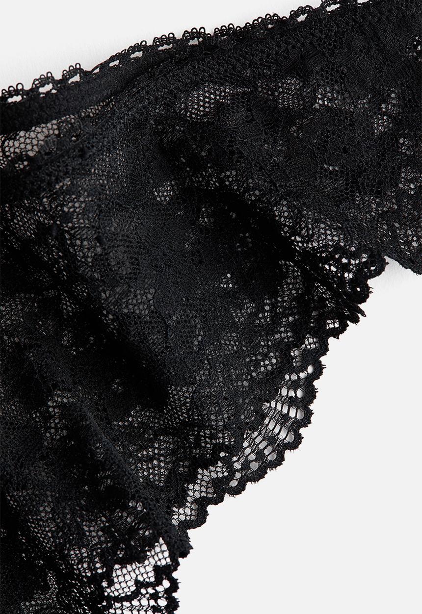 H&M - 2-pack lace brazilian briefs - black