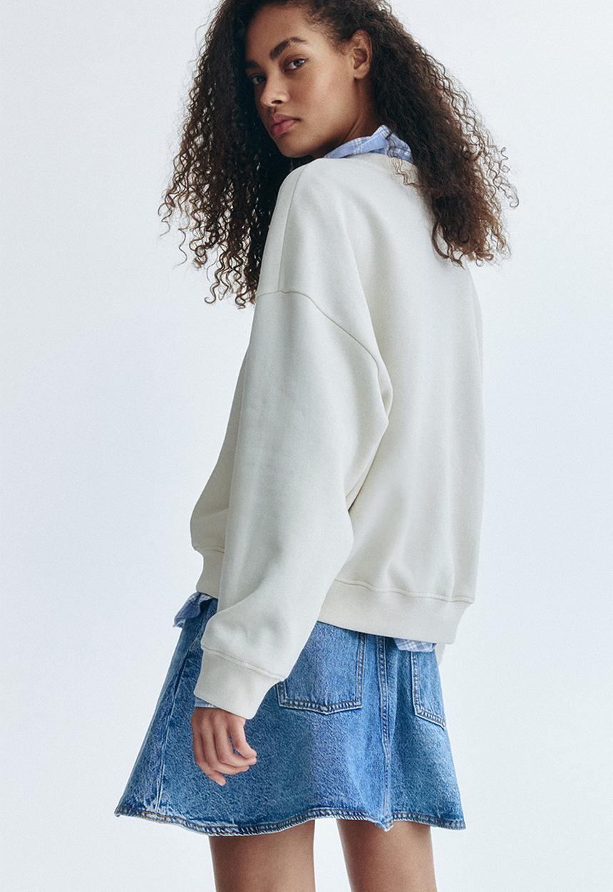 H&M - Motif-detail sweatshirt - light beige/a