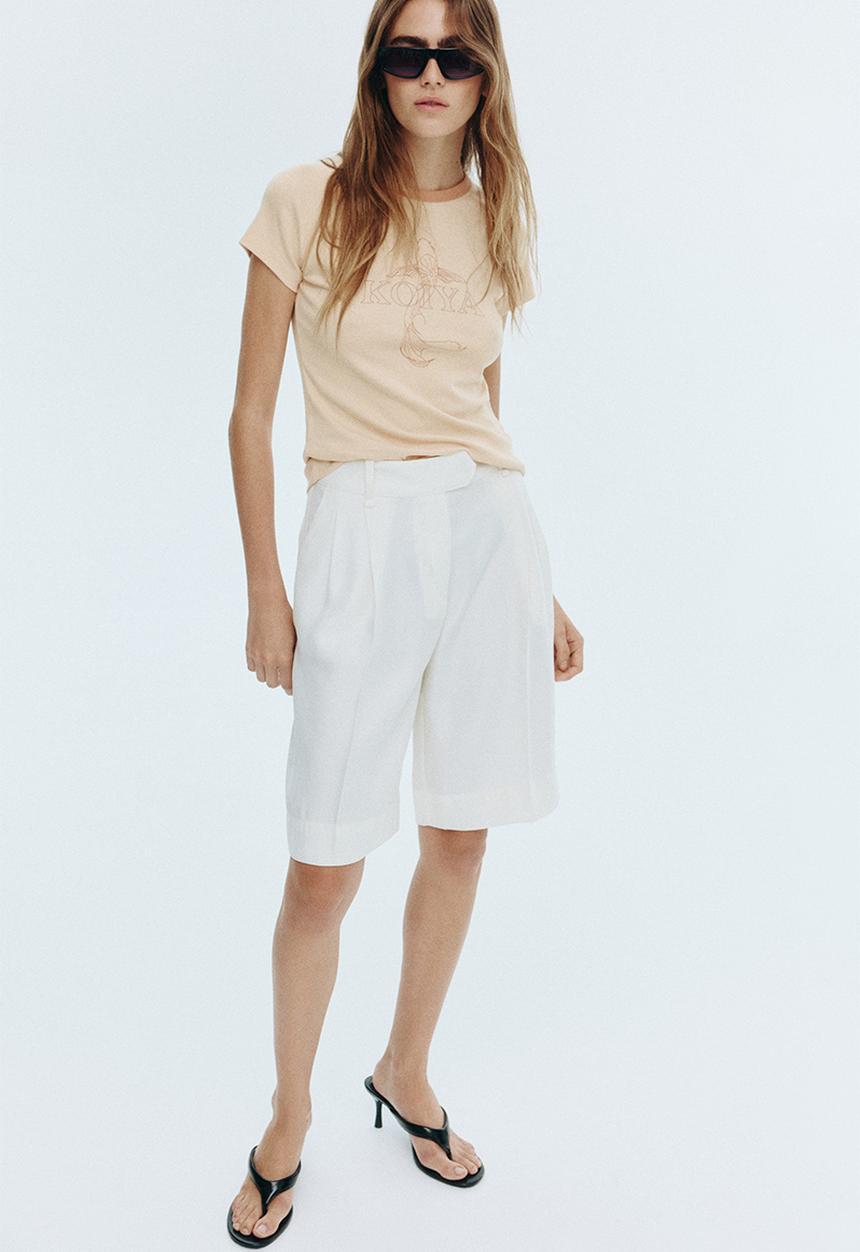 H&M - Raglan-sleeved t-shirt - beige/koiya