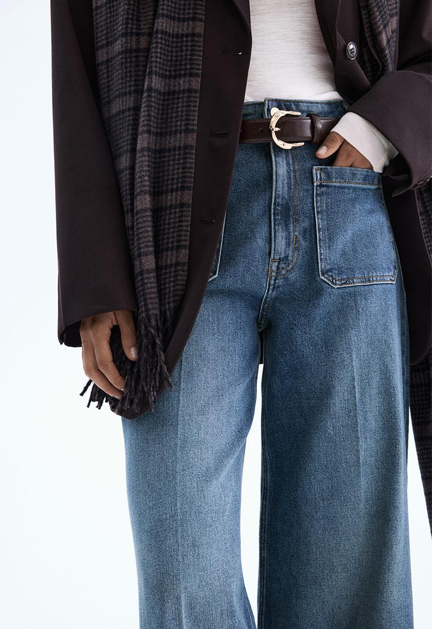 H&M - Wide high jeans - denim blue