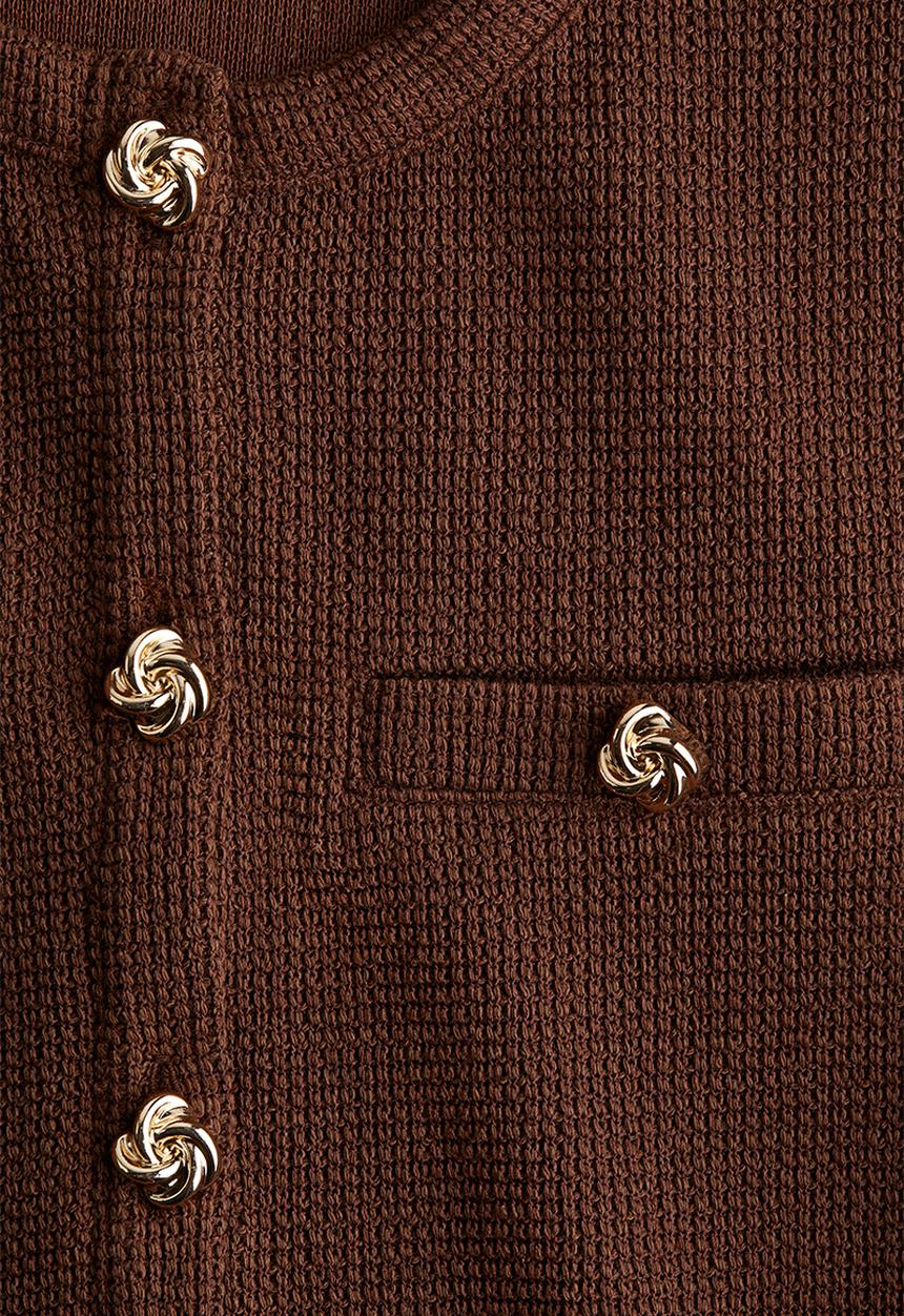 H&M - Textured jersey cardigan - dark brown
