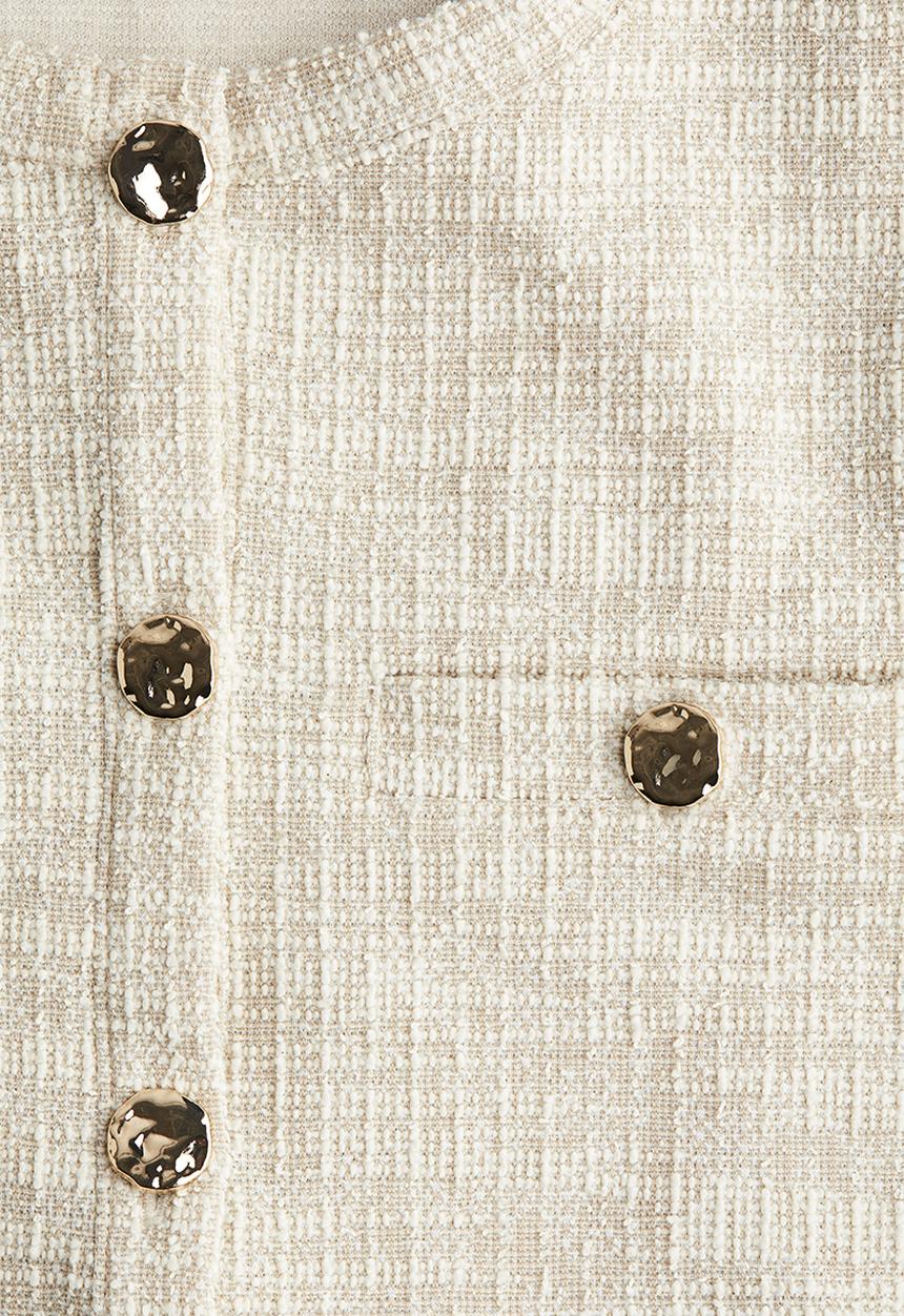 H&M - Textured jersey cardigan - light beige marl