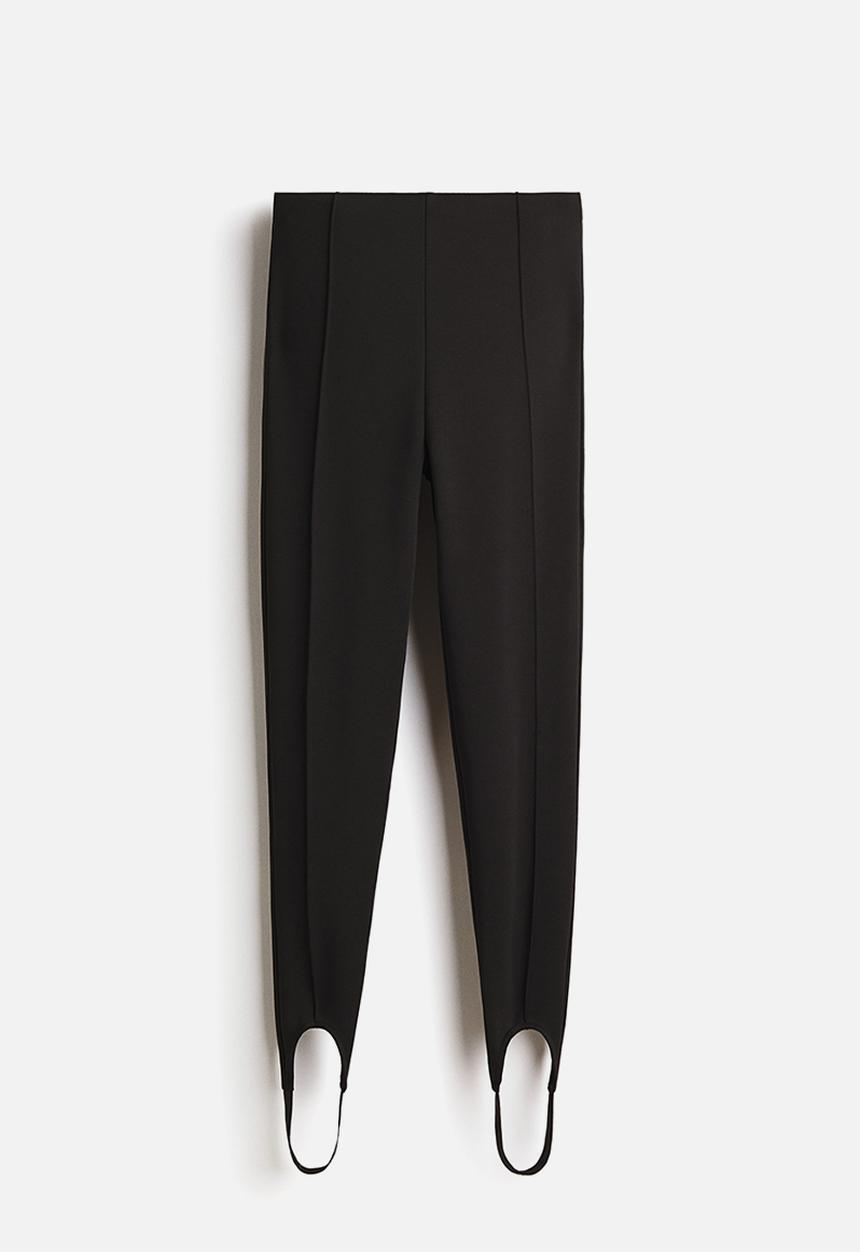 H&M - Crease-front stirrup leggings - black
