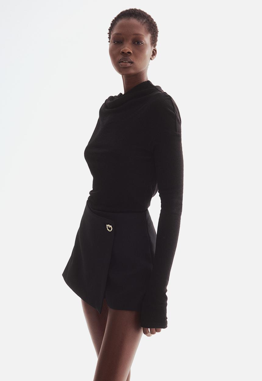 Wrap skort - black - 1302717006