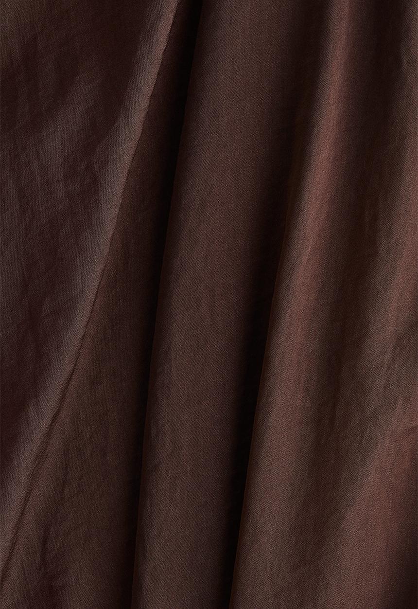 H&M - Balloon-leg satin trousers - dark brown