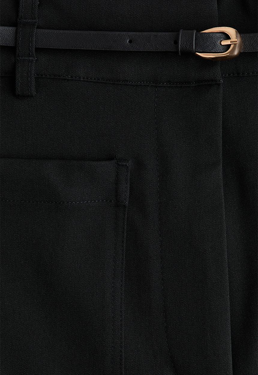 H&M - Flared belted trousers - black