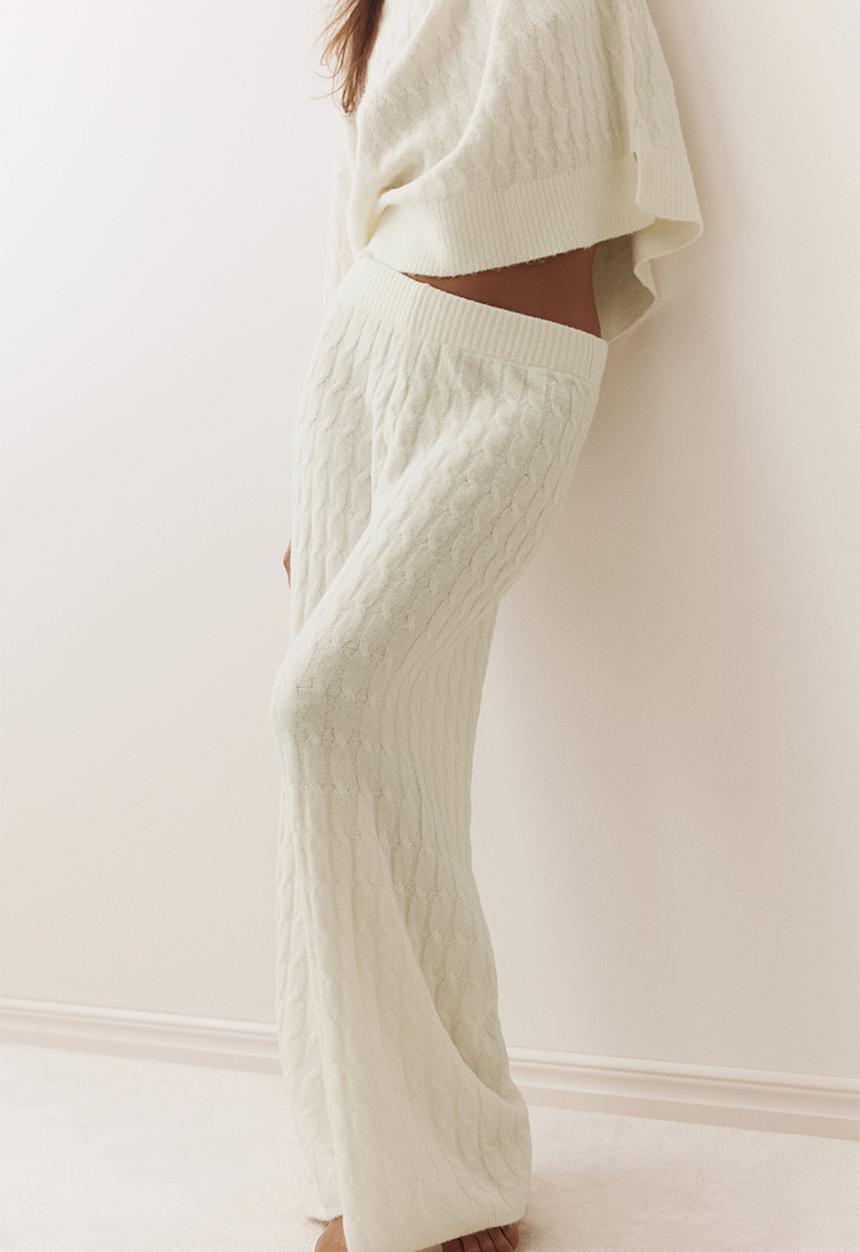 H&M - Cable-knit trousers - white