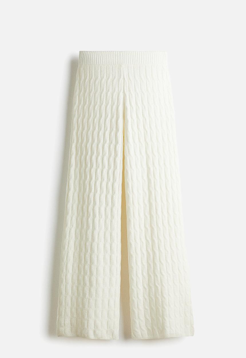 H&M - Cable-knit trousers - white