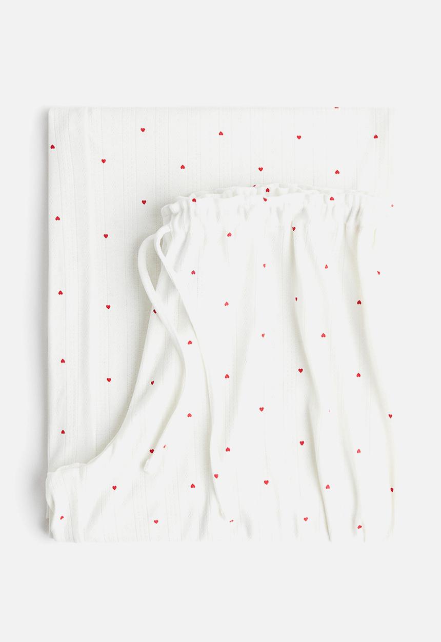H&M - Pointelle pyjama bottoms - white/hearts