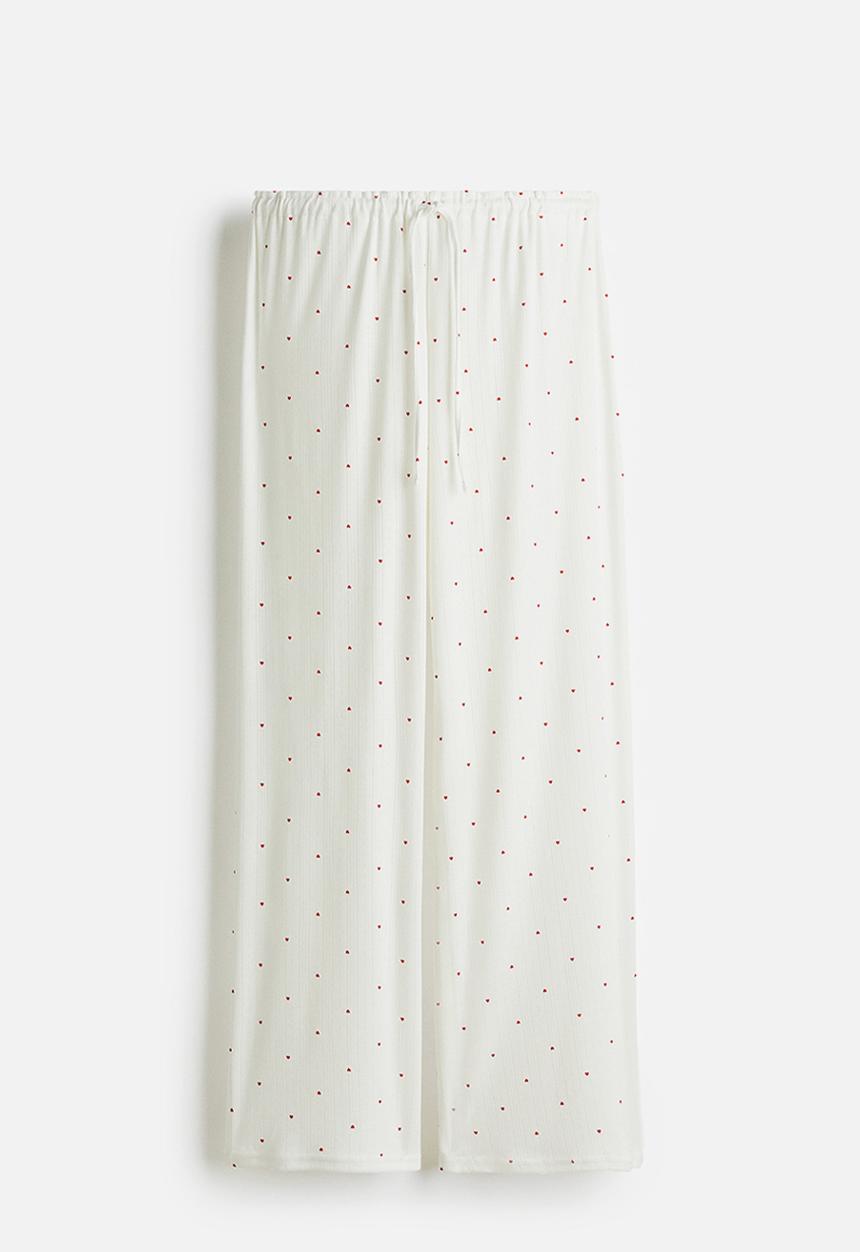 H&M - Pointelle pyjama bottoms - white/hearts