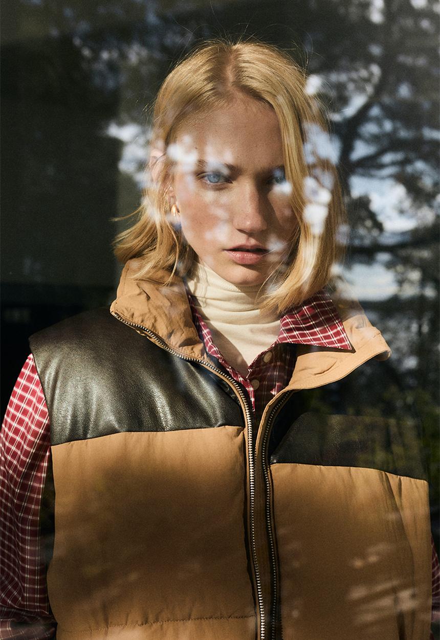 H&M - Puffer gilet - beige/colour block