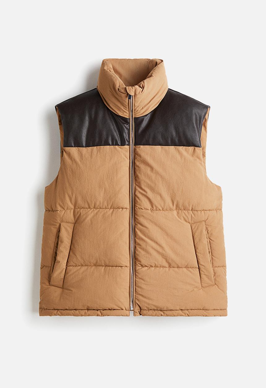 H&M - Puffer gilet - beige/colour block