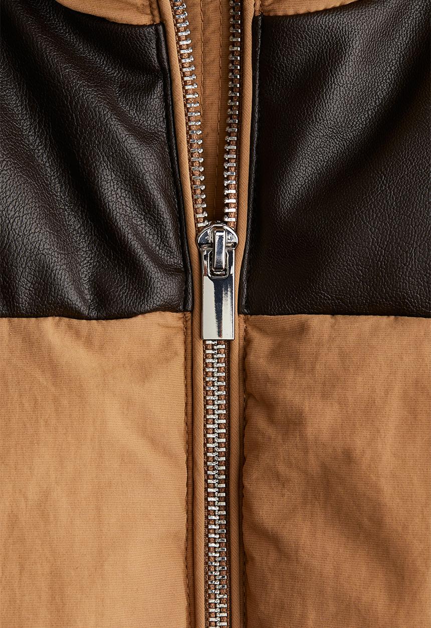 H&M - Puffer gilet - beige/colour block