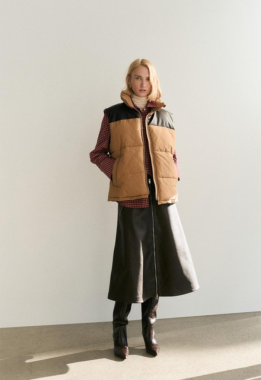 H&M - Puffer gilet - beige/colour block