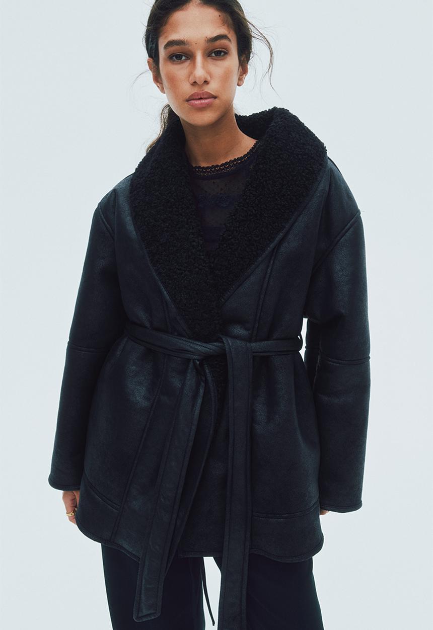 H&M - Double-faced coat - black