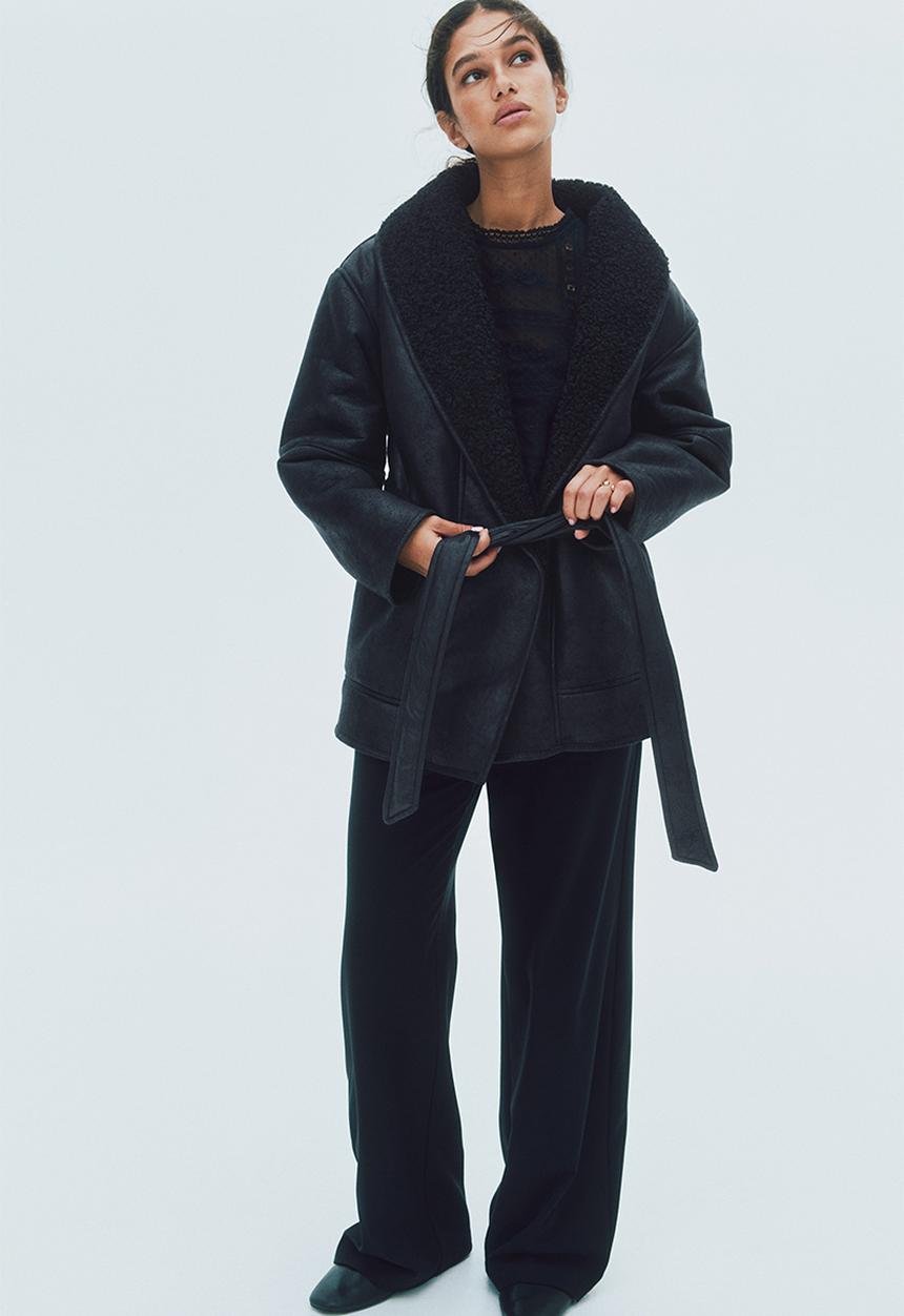 H&M - Double-faced coat - black