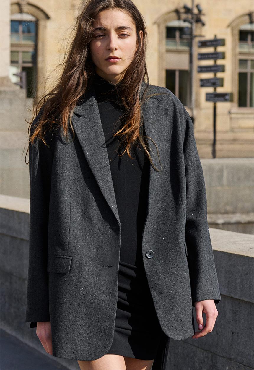 H&M - Embellished blazer - dark grey