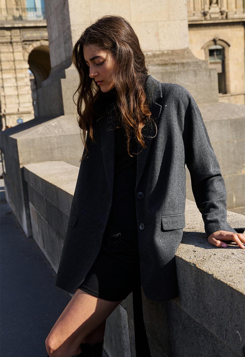H&M - Embellished blazer - dark grey