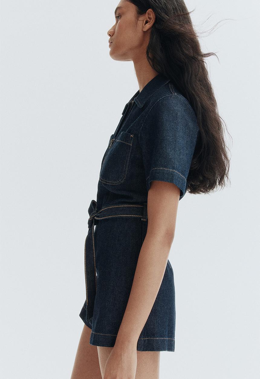 H&M - Denim playsuit - dark denim blue