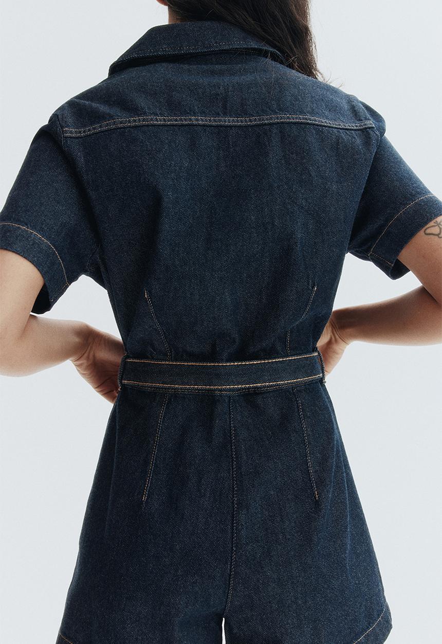 H&M - Denim playsuit - dark denim blue