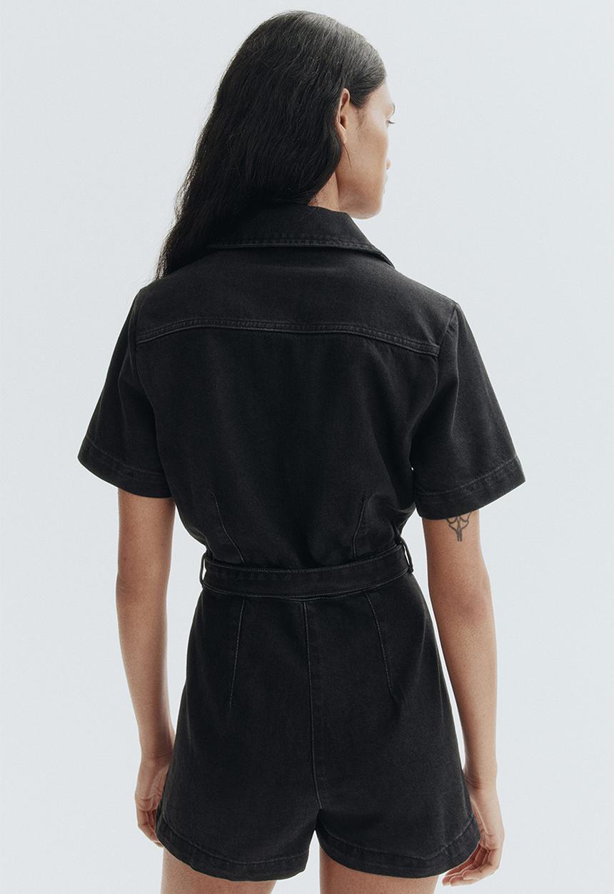 H&M - Denim playsuit - black