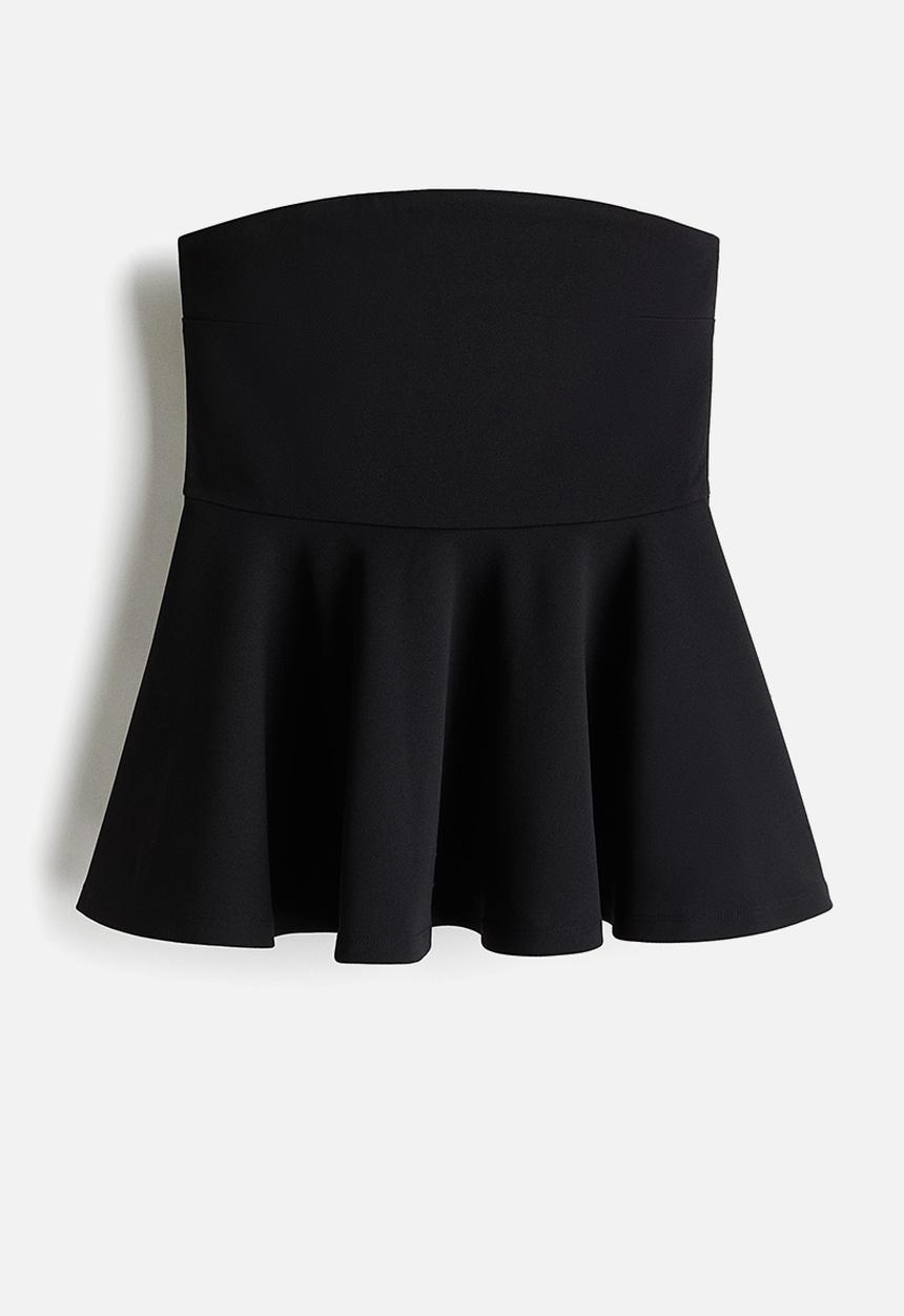 H&M - Bandeau peplum top - black