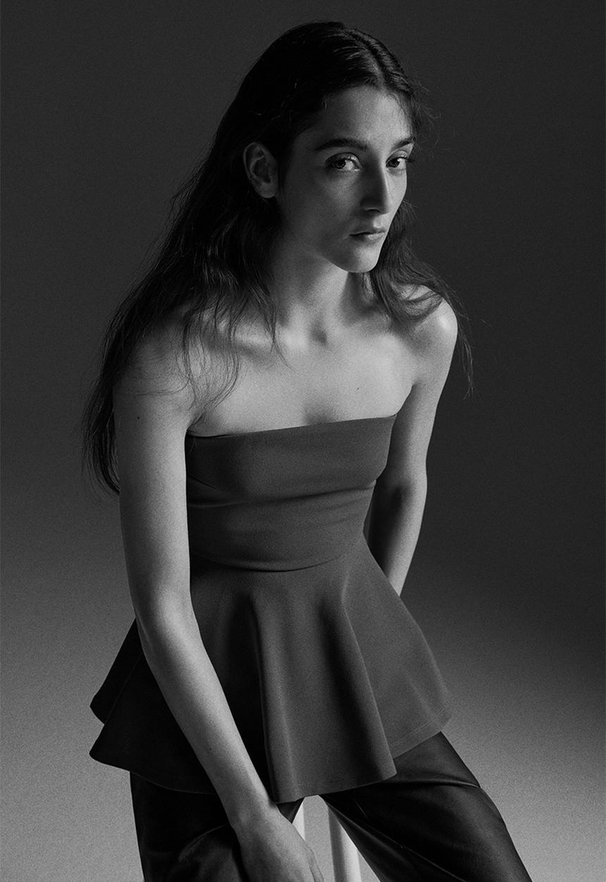 H&M - Bandeau peplum top - dark grey