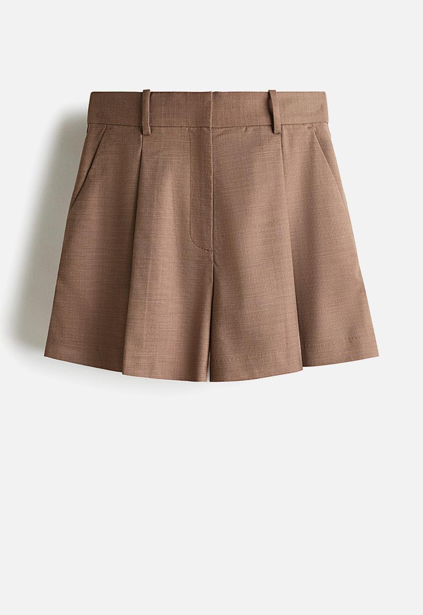 H&M - Pleat-front shorts - light brown