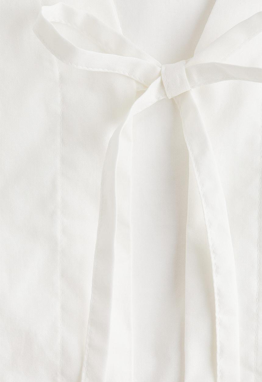 H&M - Tie-front cotton blouse - white