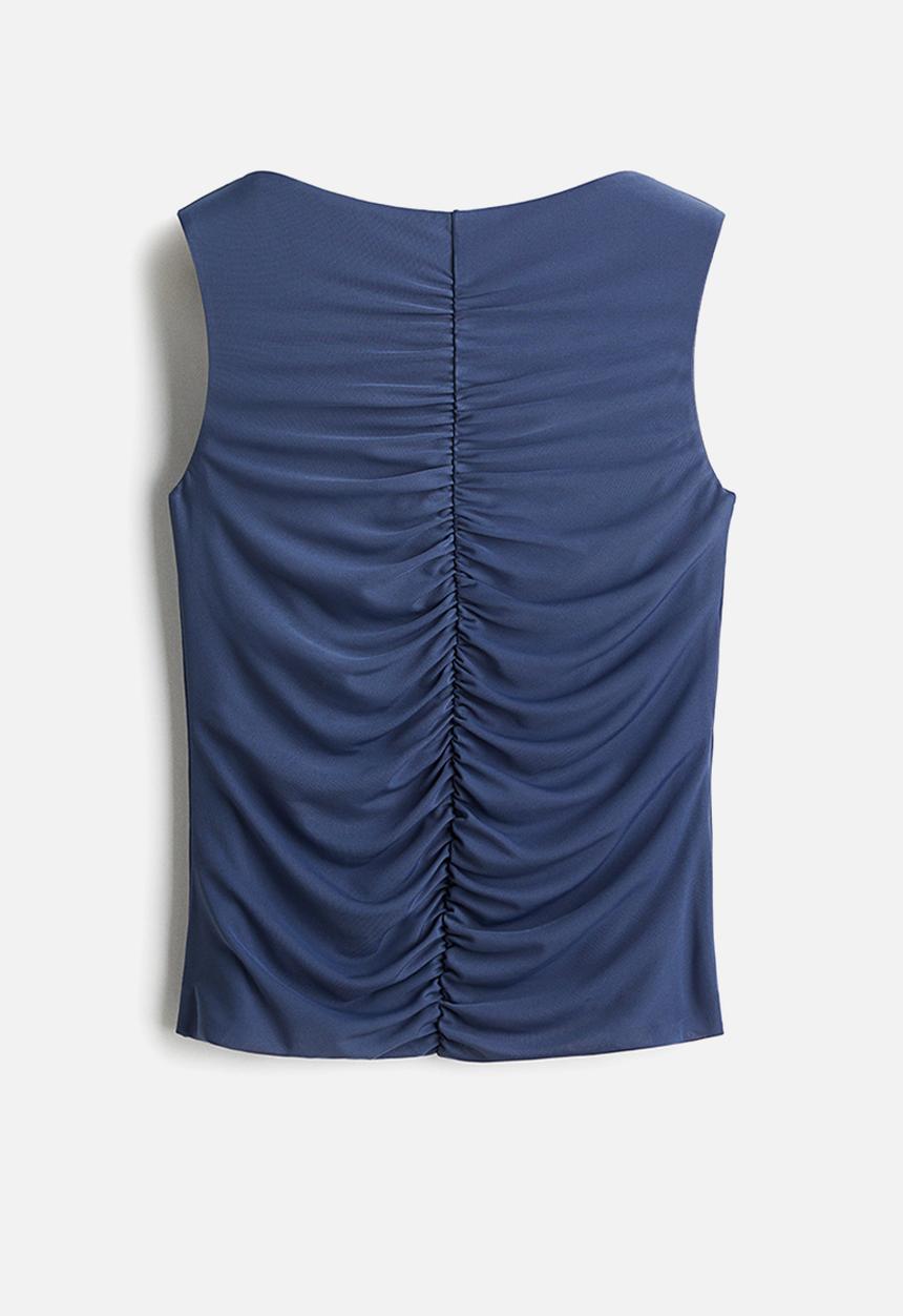 H&M - Ruched top - pigeon blue