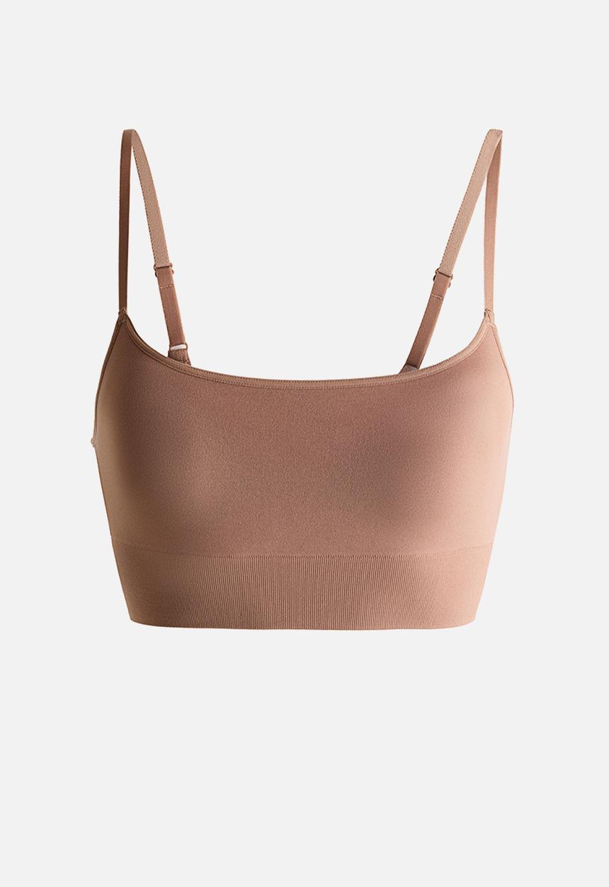 H&M - Seamless padded bralette - dark beige