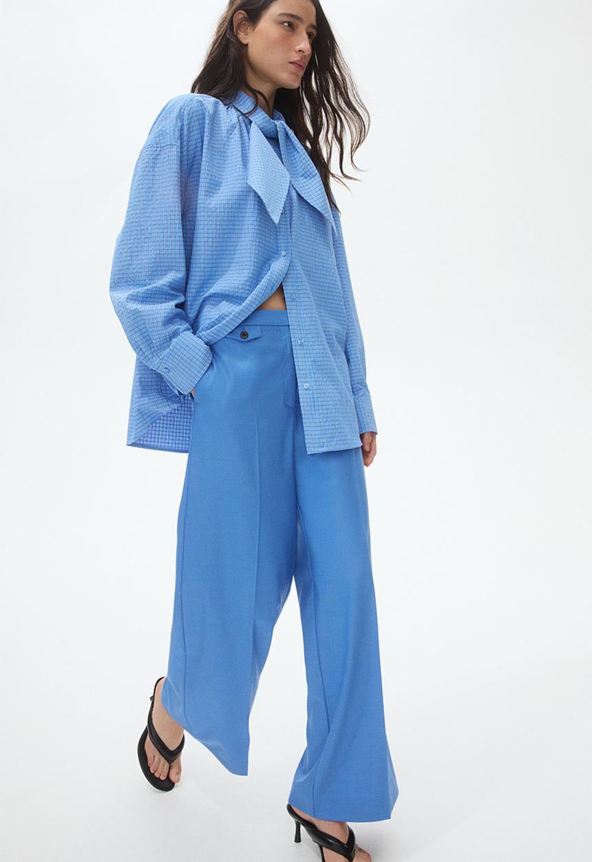 H&M - Straight tailored trousers - blue