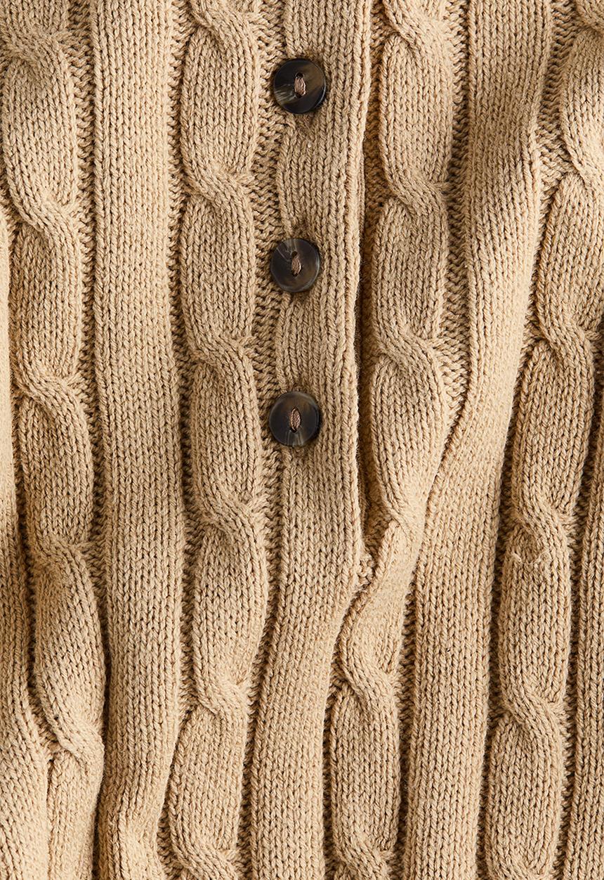 H&M - Button-top cable-knit jumper - beige