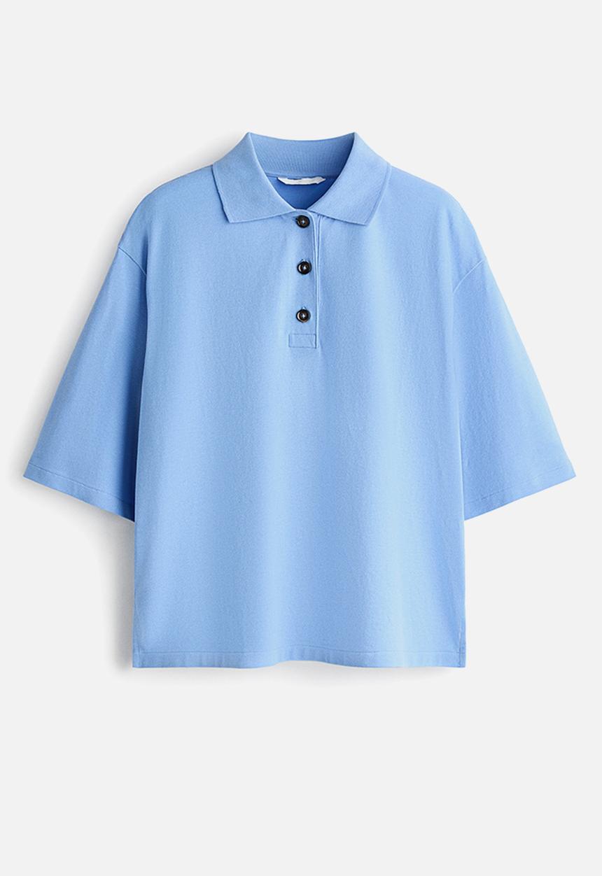 H&M - Cotton polo shirt - light blue