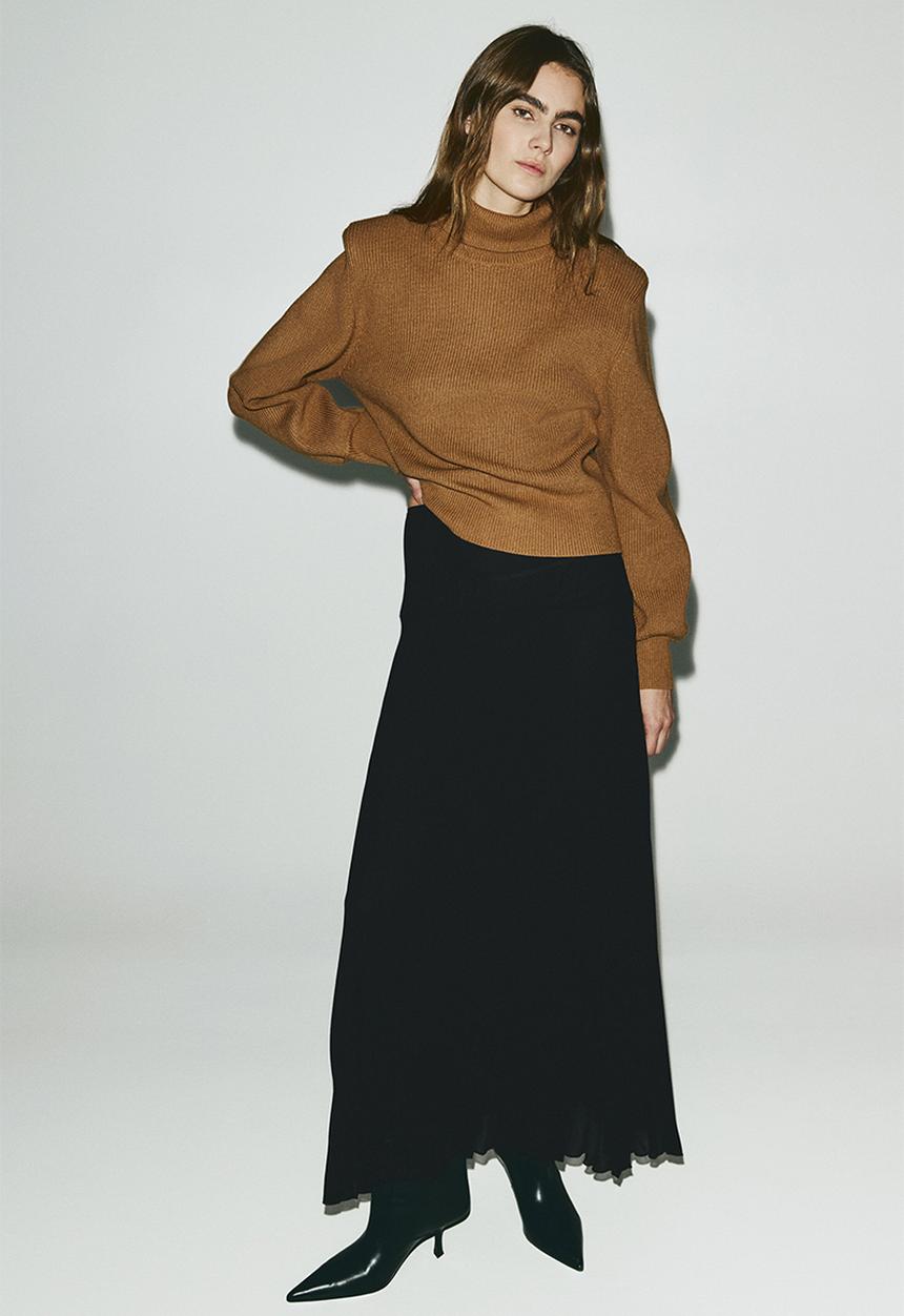 H&M - Pleated chiffon skirt - black