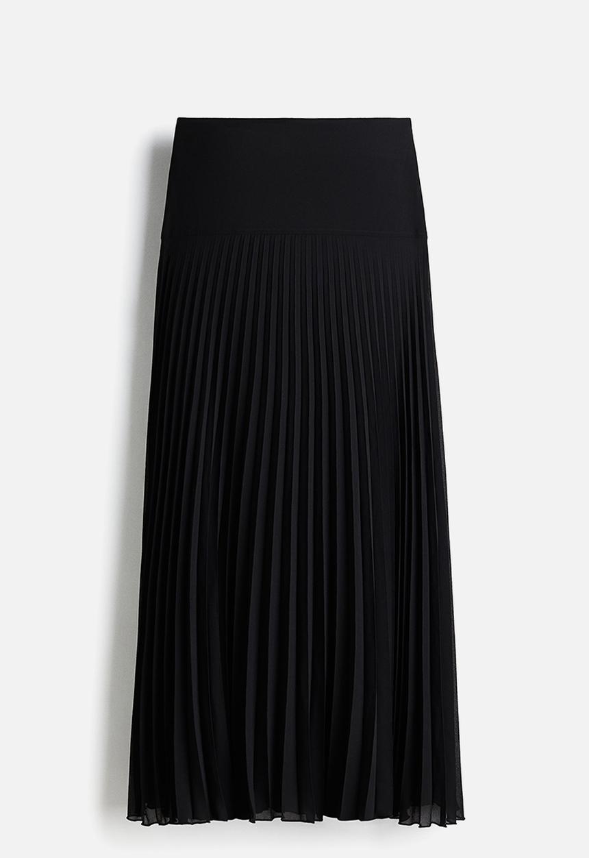 H&M - Pleated chiffon skirt - black