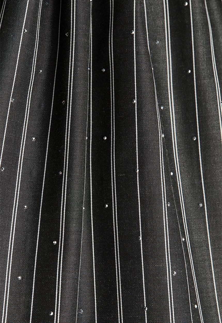 H&M - Embellished mini skort - dark grey/striped